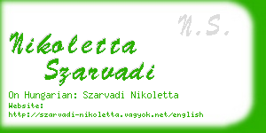 nikoletta szarvadi business card